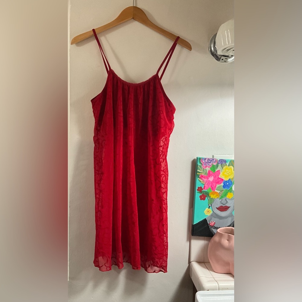 Romantic Red Slip Lingerie Ashley Stewart American Vintage